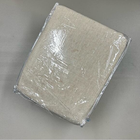 Pottery Barn European Flax Linen Cotton Duvet Cover Full Queen Oatmeal Tan NEW - Picture 3 of 5